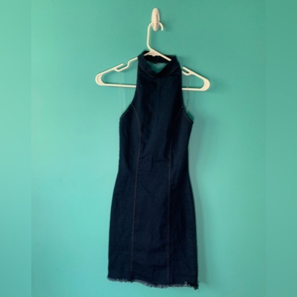 NWT Better Be Womens Denim Jean Dress Strapless Small Halter - Picture 1 of 3